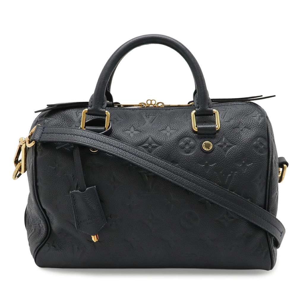 LOUIS VUITTON Monogram Empreinte Speedy Bandouliere Handbag Infini Navy Blue